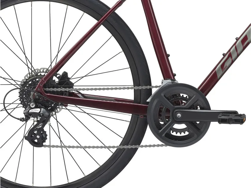 2021 Giant Escape 2 Disc Hybrid Bike in Red-3